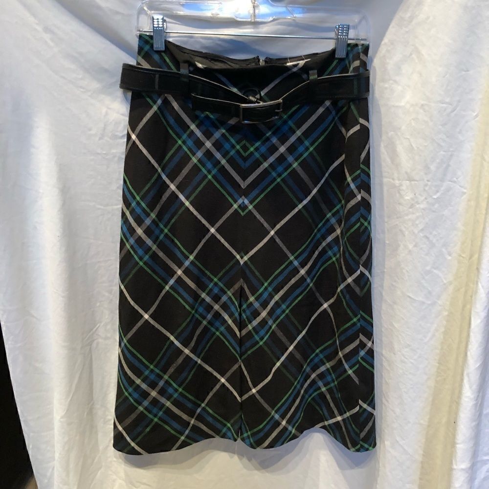 Nine and Company Skirt Petite 8P Black with geometric design